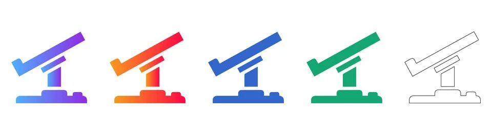 Adjustable Tablet Stand Icon Set Stock Illustration