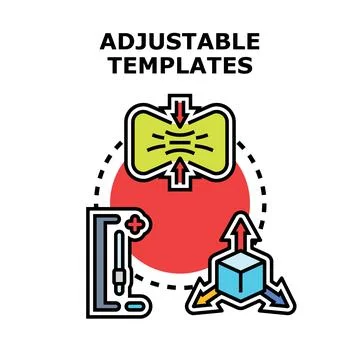 Adjustable templates concept adapting layout and scaling elements Stock Illustration