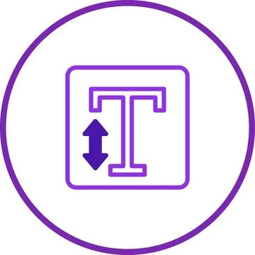 Adjustable Text Height Symbol: A Clear Representation of Typography Customi.. Stock Illustration