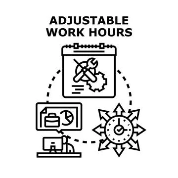 Adjustable work hours and flexible employment concept 스톡 일러스트