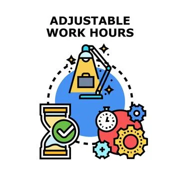 Adjustable work hours concept for flexible employment Stock Illustration