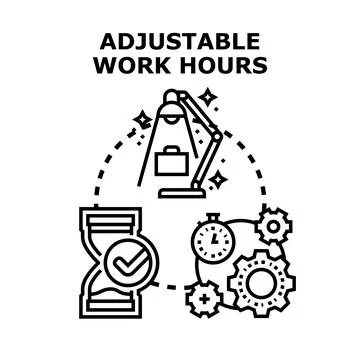 Adjustable work hours concept for flexible employment Ilustração Stock