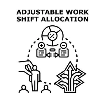 Adjustable work shift allocation human resource management Stock Illustration