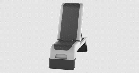 Adjustable workout bench, fitness step platform rotation animation seamless.. Stock Footage 321362794