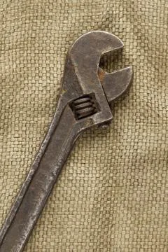 Adjustable wrench close up Stock Photos