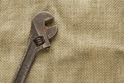 Adjustable wrench close up Stock Photos