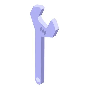 Adjustable wrench fixing building providing support isometric icon Stock Illustration