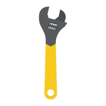 Adjustable wrench flat icon, build and repair Stock Illustration