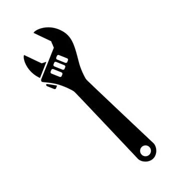 Adjustable wrench glyph icon, Monkey wrench vector Illustrazione stock