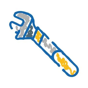 Adjustable wrench hand tool for repair concept Stock Illustration