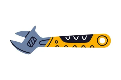 Adjustable Wrench with Handle as Construction Tool Vector Illustration Illustration