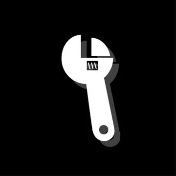 Adjustable wrench icon flat Stock Illustration