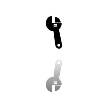 Adjustable wrench icon flat Stock Illustration