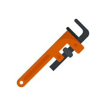 Adjustable wrench icon flat isolated 스톡 일러스트