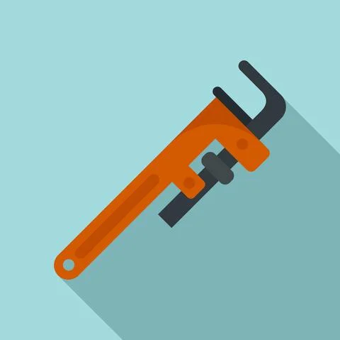 Adjustable wrench icon, flat style 스톡 일러스트