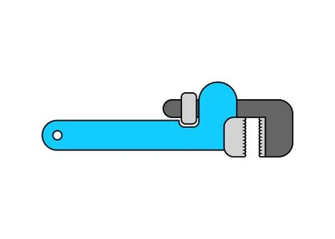 Adjustable wrench isolated. Tool on white background. Industrial object Stock Illustration