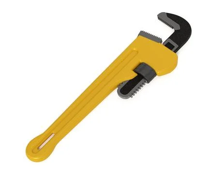 Adjustable wrench isolated on white background. 3D illustration Stockillustratie