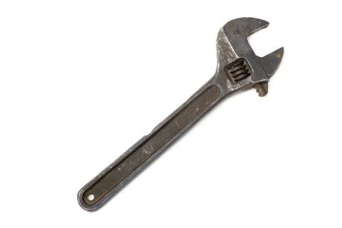 Adjustable wrench isolated on white background Stock Photos