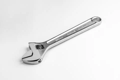 Adjustable Wrench Isolated on White Background Stock Photos