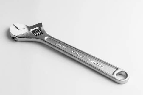 Adjustable Wrench Isolated on White Background Stock Photos