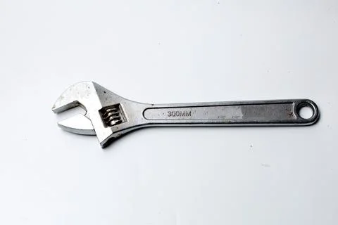Adjustable wrench isolated on white background, monkey wrench Stock Photos