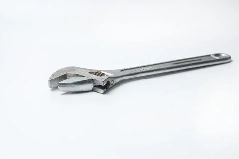 Adjustable wrench isolated on white background, monkey wrench Stock Photos