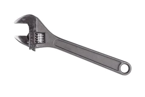 Adjustable wrench isolated on the white Stock Photos