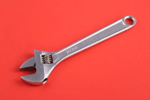 Adjustable wrench or spanner. Stock Photos