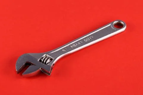 Adjustable wrench or spanner. Stock Photos