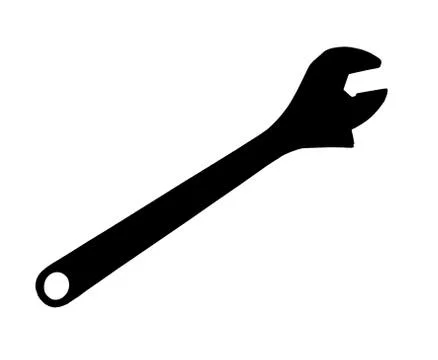 Adjustable wrench silhouette Stock Illustration