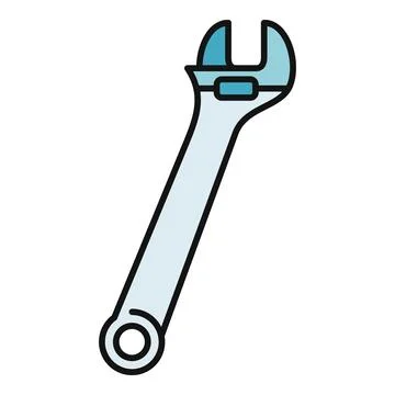 Adjustable wrench tool for construction and repair work Illustrazione stock
