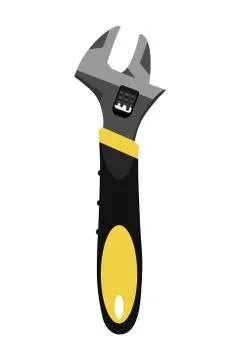 Adjustable wrench tool flat illustration Stock Illustration