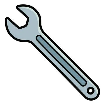 Adjustable Wrench Tool Icon Mechanical Repair Equipment Vector Stockillustratie