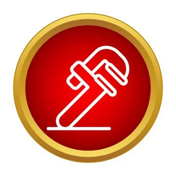 Adjustable wrench tool icon for plumbing repair Illustrazione stock