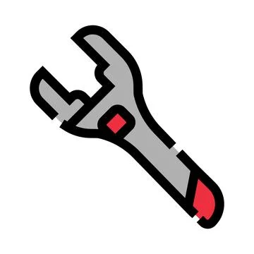 Adjustable wrench tool icon for repairs and maintenance Stock Illustration