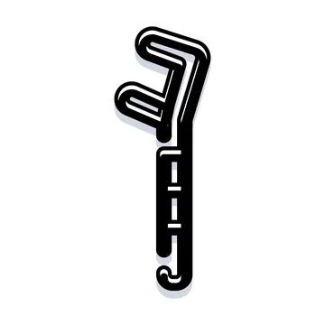 Adjustable wrench tool icon with shadow design Ilustração Stock