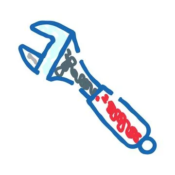 Adjustable wrench tool with love and heart elements Stock-Illustration