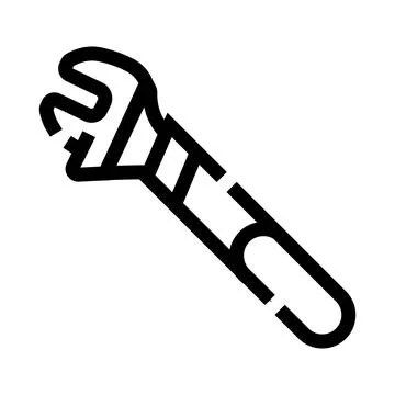 Adjustable wrench tool for repair and maintenance work 스톡 일러스트