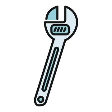Adjustable wrench tool for repair hardware and construction Stock Illustration