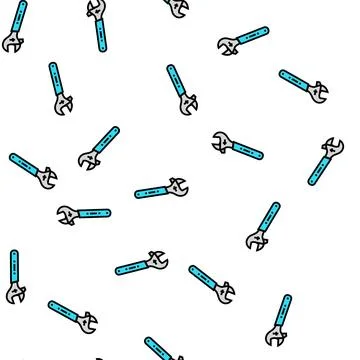 Adjustable wrench tool vector seamless pattern Ilustración de archivo