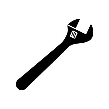 Adjustable wrench vector icon on white background Stock Illustration