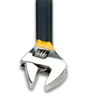 Adjustable Wrench on White Stock Photos