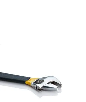 Adjustable Wrench on White Stock Photos