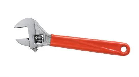 Adjustable wrench  on a white Stock Photos