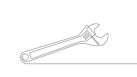 Adjustable wrench.Locksmith tool for work. Video stock 248310207
