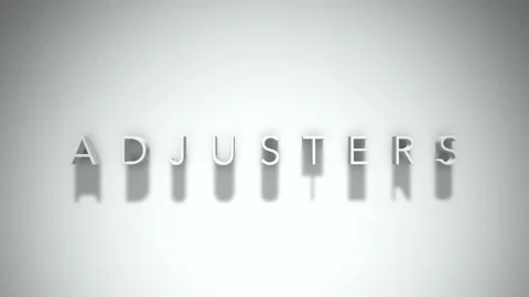 Adjusters 3D title animation with shadows on a white background Stock Footage 297513960