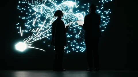 Adjusting AI parameters, machine learning model and engineering team Stock Photos