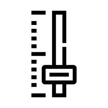 Adjusting audio volume level on a vertical slider control Stock Illustration