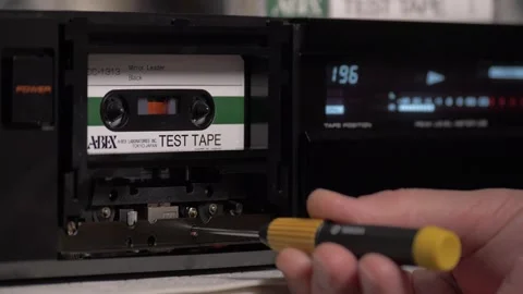 Adjusting azimuth on cassette deck 30 fps Stock-Footage 268549170