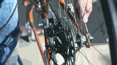 Adjusting a bike Stock Footage 644898